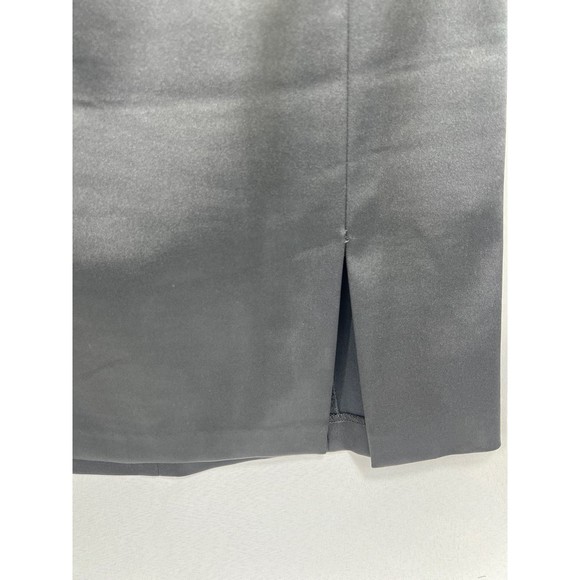 Cache Sz 10 Black Satin Halter & Mini Dress Slit Club Evening Comfy - Picture 2 of 6